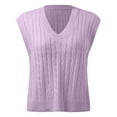 thumbnail image 1 of Lisingtool Tank Tops for Women Women Casual Print Sleeveless V Neck Ribbed Knit Split Pullover Sweater Vest Blouse Purple Promotion Sale, 1 of 5
