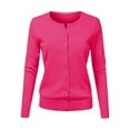 thumbnail image 1 of Lisingtool Clearance Womens Summer Tops Cardigan Sweaters for Women Women's Round Neck Cardigan Knitted Long Sleeved Large Yards Loose Solid Color Short Sweater Jacket Cardigan S-3XL Clearance sale, 1 of 4