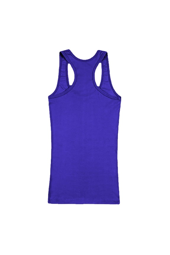tank tops for women 1 Piece Pack Women's Ribbed Cotton Tank Tops Assorted Color (Muscle Tank Top Large) Blue