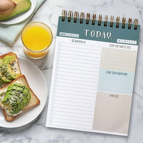 To Do List Notepad - Daily Planner Notepad Undated 52 Sheets Tear Off, 6.3" x 4.5" Checklist Productivity Organizer with Hourly Schedule for Tasks