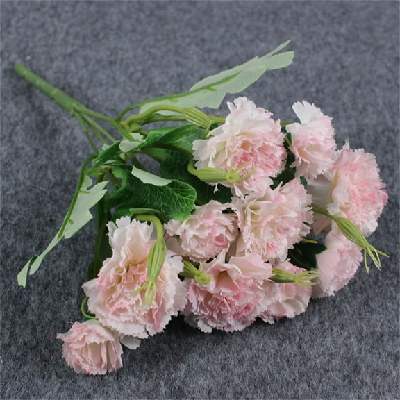 Clearance! Liulin 10 Heads Artificial Silk Carnations, Fake Carnations with Stem Real Touch, Artificial Carnations Faux Carnation Plants for Table Centerpiece Wedding Home Party Decor, 11.8", Pink