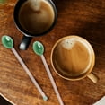 thumbnail image 1 of Clearance! Liulin 1Pc Glass Spoon, Glass Stirring Spoons for Coffee, Tea, Yogurt, Ice Cream, Cocktail, Cold Drink, Salt, Sugar, and Desserts, Glass Stirrers, Mixing Rods, 5.8 Inch, Green, 1 of 8