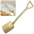 thumbnail image 1 of Clearance! Liulin 1Pcs Dessert Spoons, Square Head Ice Cream Spoons, Stainless Steel Small Spoon for Yogurt, Sugar, Tea, and Fruit, Flat Spoon for Home, Kitchen, and Restaurant, 4.8 Inch, Gold, 1 of 6