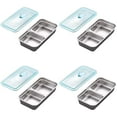 thumbnail image 1 of Clearance! Liulin 4Pcs Stainless Steel Meal Prep Containers, Food Storage Containers with Airtight Lids, Outdoor Lunch Box for Picnic Travel, Reusable Snack Box, Kimchi Box, Lunch Box, Double Grid, 1 of 5