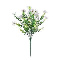 Clearance! Liulin Artificial Violet Flowers, Faux Violets Bouquet, Silk Violet Flower for Garden Wedding Porch Window Decor, Artificial Flowers for Outdoors, Fake African Violets, 14.2 Inch, White