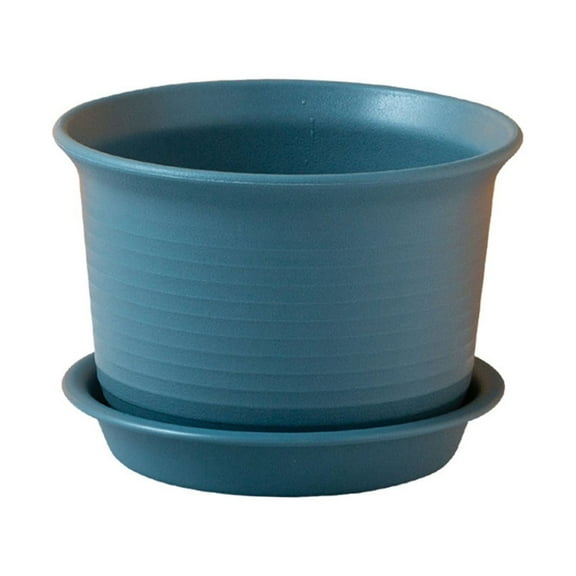 Clearance! Lognanla Indoor Thicken Planter With Hole And Tray For All House Plants Reliable Plastic Ripple Pattern Flowerpot For Home Garden Mini Flower Pots Plant Pots Indoor Flower Vase Blue