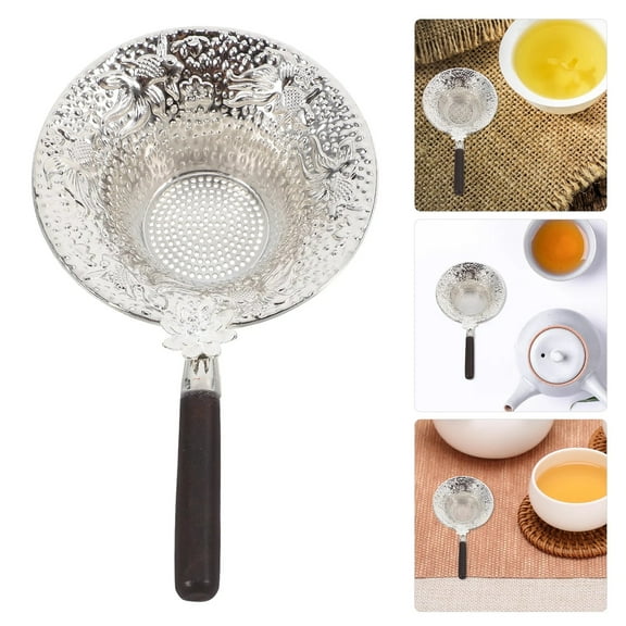 Clearance! Loose Tea Strainer Chinese Tea Strainer with Handle Mesh Tea Infuser Filter Tea Steeper for Loose Tea Tea Pots and Tea Cups Silver