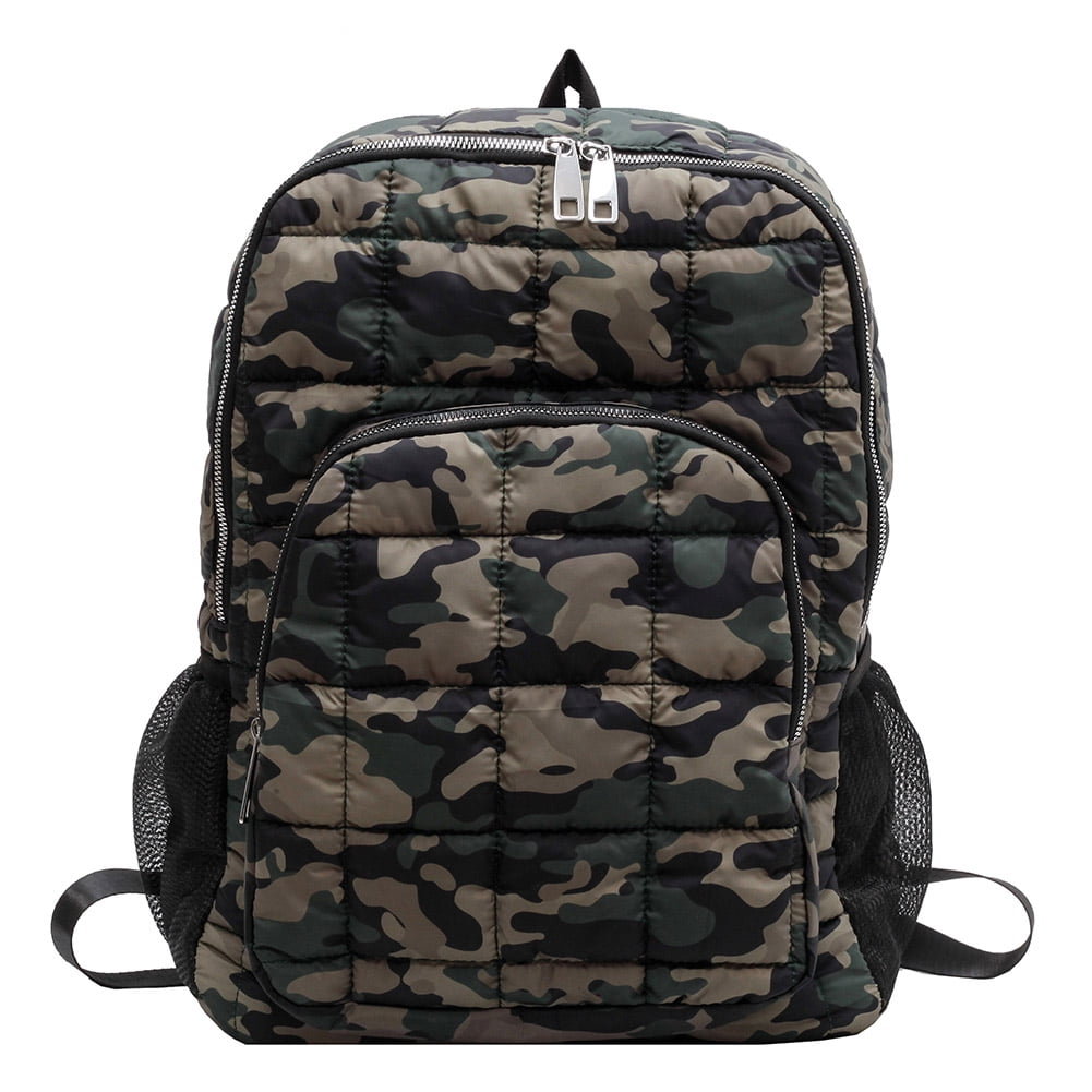 Clearance Lotpreco Backpack Purse for Women Holographic Quilted Puffer Metallic School Backpack Iridescent Bookbag for Girl and Boy Walmart Business Supplies