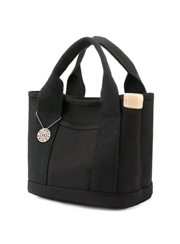 Clearance! Lotpreco Women's Canvas Tote Handbags Multi-pocket Retro Casual Bag Top Handle Satchel Tote Purse