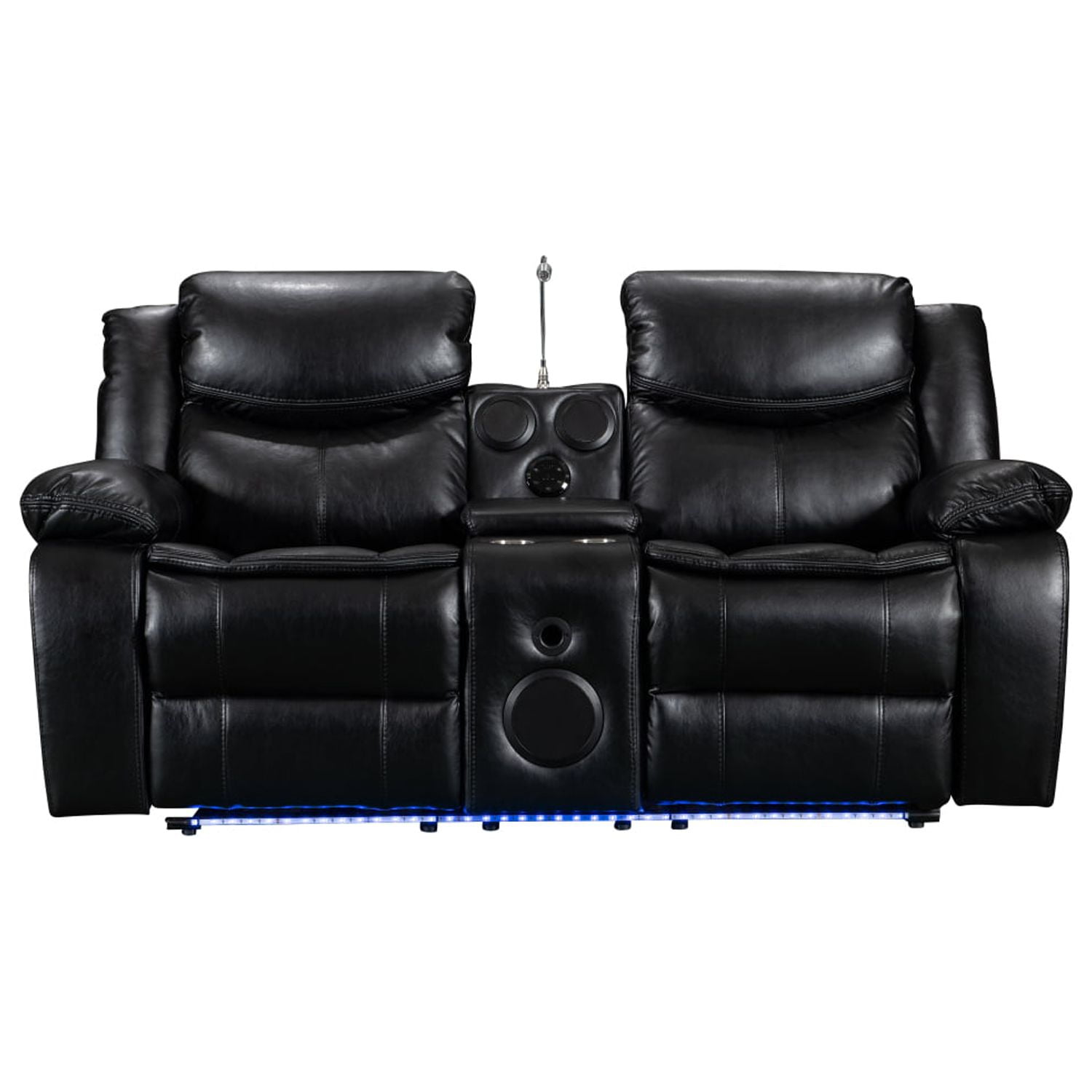 Clearance! Loveseat Modern Power Recliner Sofa With LED Lights, Full
