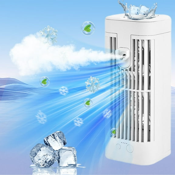 Clearance!Loyerfyivos Portable automatic remote control air conditioning fan, water refilling air conditioning fan chiller, three-speed air conditioning fan, night light sprayable cooling fan