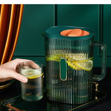 Clearance!Lssam Glass Bottle With Lid 2 Liter (68 Oz) Plastic Pitcher With Lid And Spout Water Pitcher For Fridge Carafe For Hot/Cold Water Large Iced Tea Pitcher For Coffee Juice