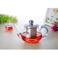 thumbnail image 1 of Clearance!Lssam Glass Bottles Glass Bottle With Lid Glass Water Bottles Clear Glass Tea Kettle With Strainer Heatproof Tea Loose Leaf Borosilicate Teapot With Removable Infuser Stovetop 400ml, 1 of 7