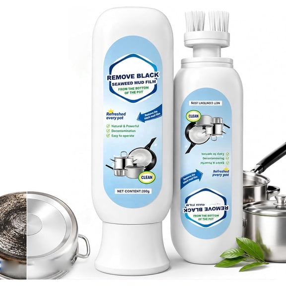 Clearance! Lufane Remove Black Pot Cleaner Black Stainless Steel Pan Cleaner, Bottom Black Stain Removal & Polishing, Suitable for Various Cookware, No Damage to Pots