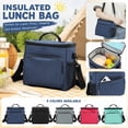 thumbnail image 1 of Clearance! Lunch Bag Insulated Thermal Tote - Large Oxford Storage Bag with Handle, Ideal Lunch Organizer for Picnic, Camping, Work, and Outdoor Meals,Navy, 1 of 7