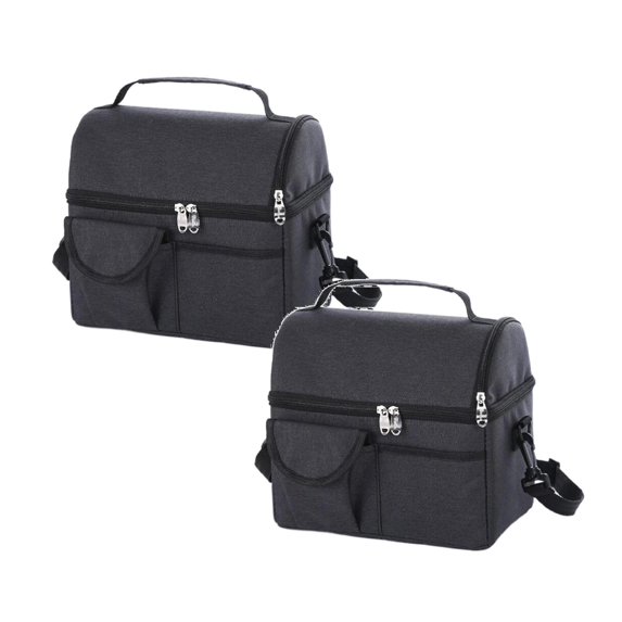 Clearance Lunch Bag under $10 Great Quality Multi Color Custom Size Handle 420D Polyester Nylon Double Compartment Cooler Bag For Lunch 2PC