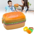 thumbnail image 1 of Clearance Lunch Bag under $5,Creative Hamburger Shape Lunch Box Large Capacity 3 Box With Fork Microwave Heated, 1 of 9