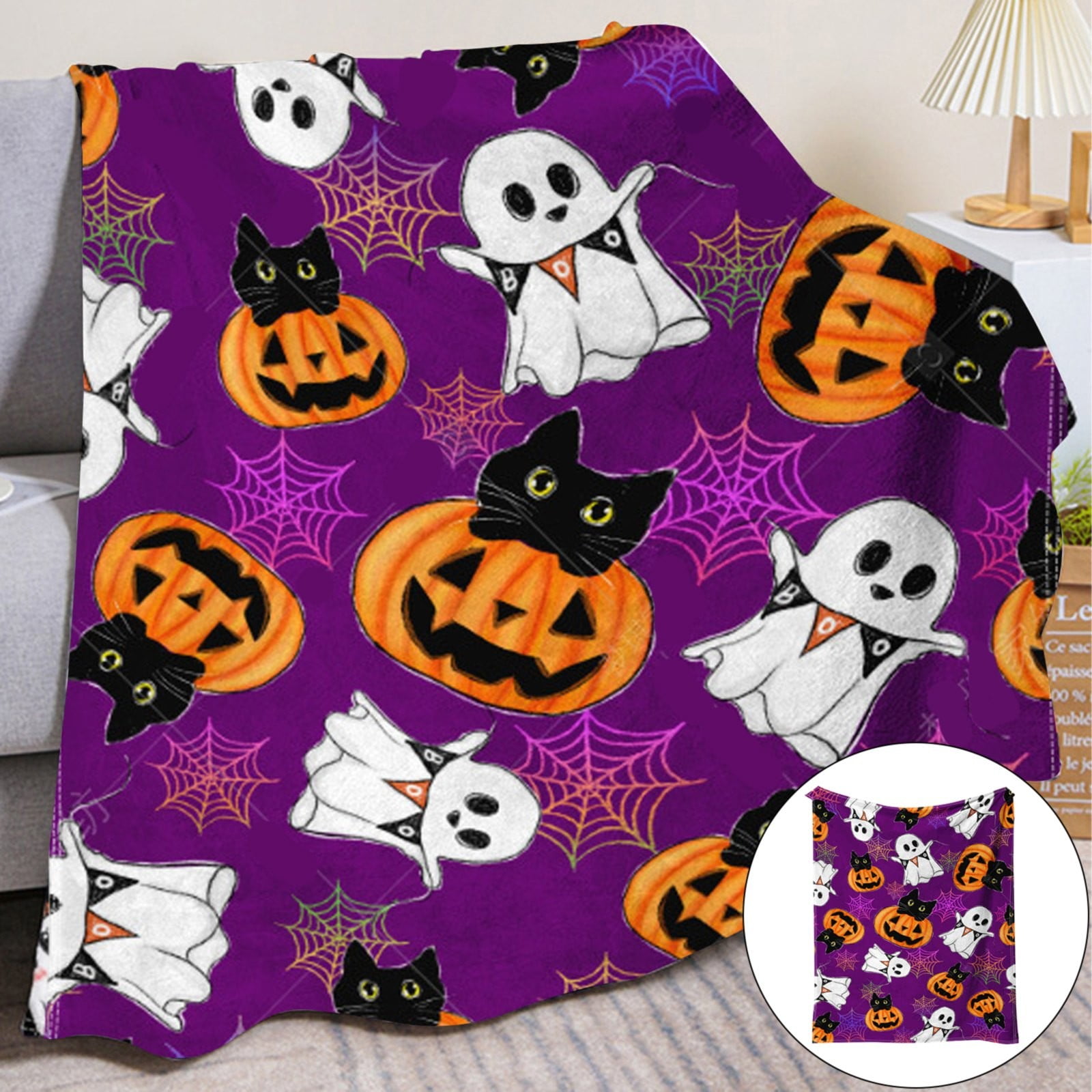 Clearance MASLVO Blanket Fleece Blanket Throw Blankets New Halloween