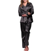 Clearance！ MITCOWBOYS Bridesmaid Pajamas Womens Pajama Sets Silk Pjs For Women Set Satin Pajamas Pajama Sets For Women 2 Piece Cotton Pajamas For Women Set Knit Set Black L Clearance！