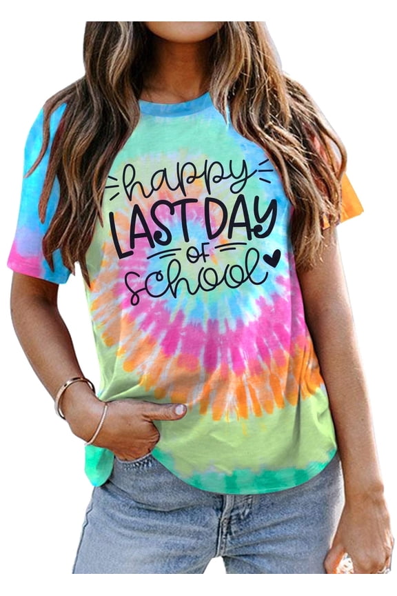 Last Day of School Shirt for Teachers Women Teacher Life T-Shirt School Graduation Tee Appreciation Gift Shirt Top