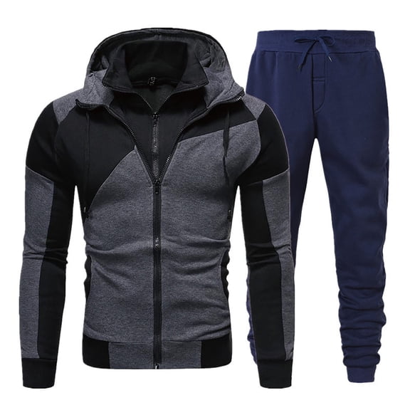 Clearance!MSJUHEG Mens Sweatpants Hoodies Round Neckline Long Sleeve Hoodie Pants Sweatshirt Suit Fitness With Dots Sports Men Suits & Sets Hoodies For Men Hoodies For Guys Z Navy L