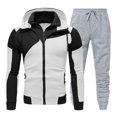 thumbnail image 1 of Clearance!MSJUHEG Mens Sweatpants Hoodies Round Neckline Long Sleeve Hoodie Pants Sweatshirt Suit Fitness With Dots Sports Men Suits & Sets Hoodies For Men Hoodies For Guys Z Gray 2XL, 1 of 8
