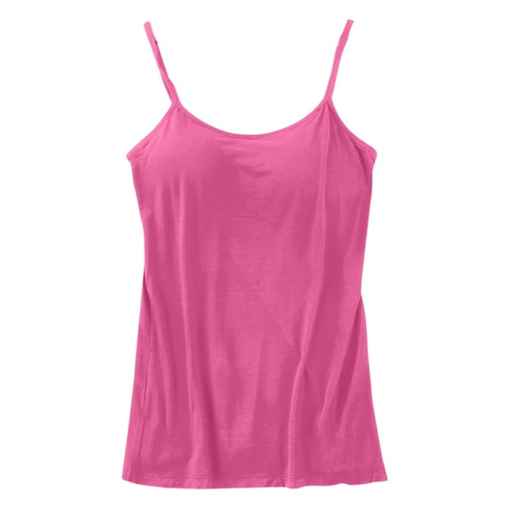 Clearance!MSJUHEG Womens Tops Body Suit Women's Camisole Tops with Built in Bra Neck Vest Padded Slim Fit Tank Tops Camisole Tops for Women Z Hot Pink XL