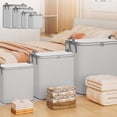 thumbnail image 1 of MXTPOV Grey Large Storage Bins with Lids Foldable Closet Organizers and Storage with Reinforced Handles Moving Bags Storage Bags for Clothing Comforter Bedthing Pillow, 1 of 6