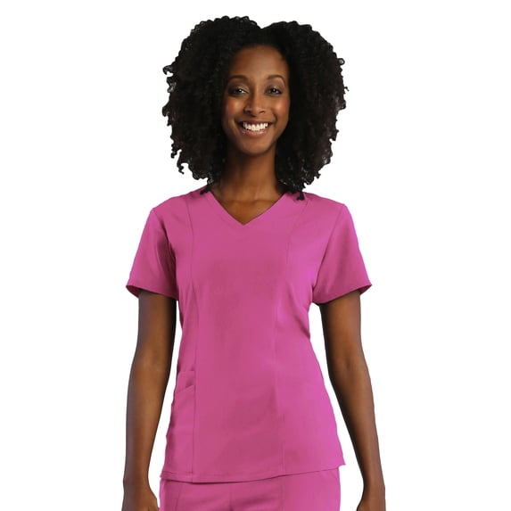 Ladies 3-Panels V-Neck Top by Maevn XXS-3XL / RASPBERRY ROSE