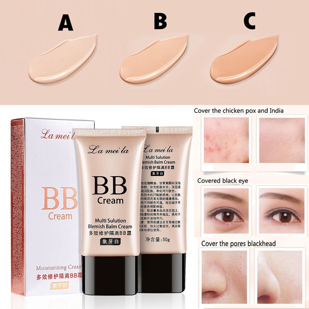 Clearance! Makeup 3-Color Concealer Bb Cream 50G B Light Skin, Fenddy Makeup Blemish Bb Cream Moisturizing Liquid Foundation Concealer Isolation Concealer Beige, 1 Box of Bb Cream Promotion