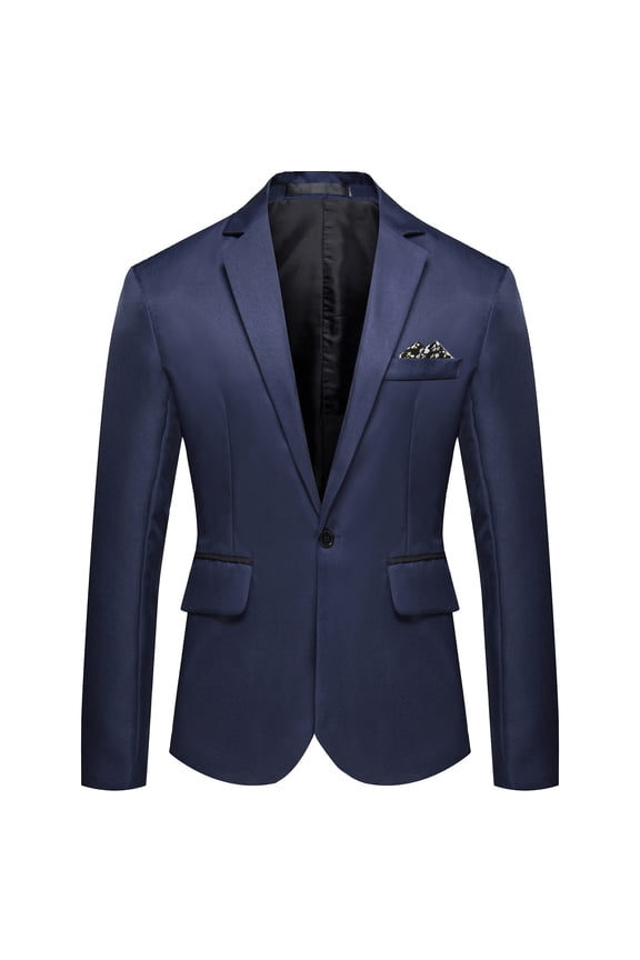 Clearance Male Suits,Clearance Sales Men's Blazers & Suit Jackets Mens Casual Autumn And Winter Trend Collar Single Two Buttons Slim Fit Round Hem Pockett Jacket Small Suit