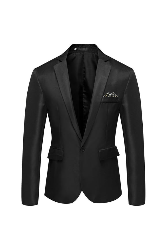 Clearance Male Suits,Clearance Sales Men's Blazers & Suit Jackets Mens Casual Autumn And Winter Trend Collar Single Two Buttons Slim Fit Round Hem Pockett Jacket Small Suit