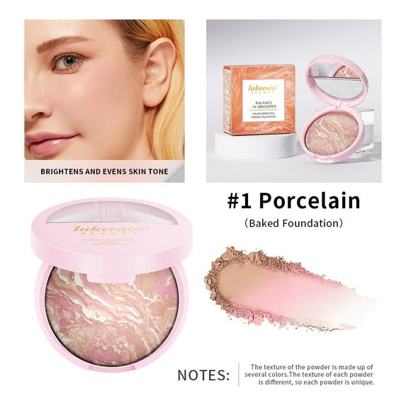 Clearance! Mcolor Baked Bronze Brighten Face Powder Bronzer Makeup Lighting Glow Marbleized Buildable Coverage Bronzer Matte Natural Finish(Porcelain, Face Bronzers)