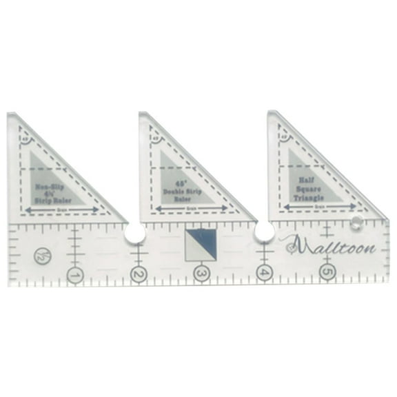 Clearance Measuring Tools under $5,Creative Ruler Grids 45°Double Strip Ruler Non Slip Quarter Square Triangle Cutting Guide For Sewing