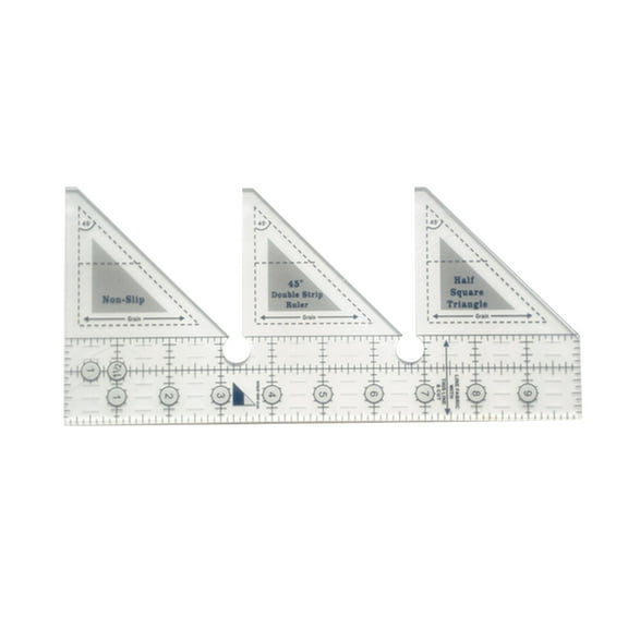 Clearance Measuring Tools under $5,Creative Ruler Grids 45°Double Strip Ruler Non Slip Quarter Square Triangle Cutting Guide For Sewing
