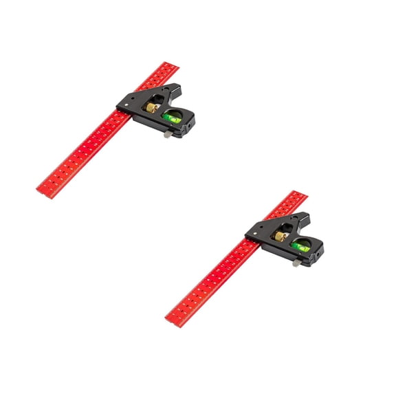 Clearance Measuring ruler under $20,11.81 & 15.74 Duty Combination Square Aluminum Alloy 45°/90°Woodworking Square Tool Multifunctional Rafter Combo Square Measuring Tools 1ml 2PC