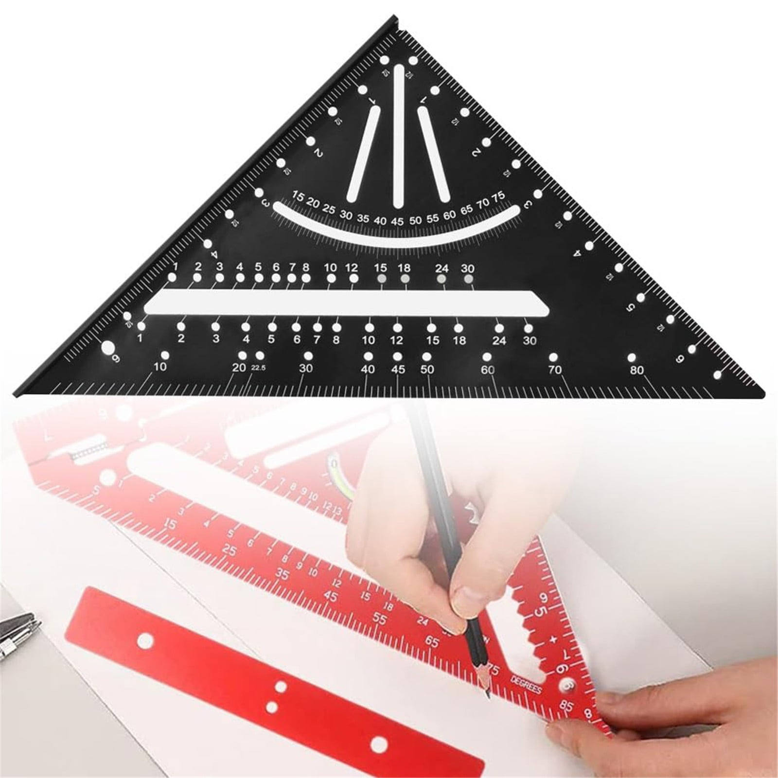 Clearance Measuring ruler under $7,Carpenter's Triangle Ruler Aluminum ...