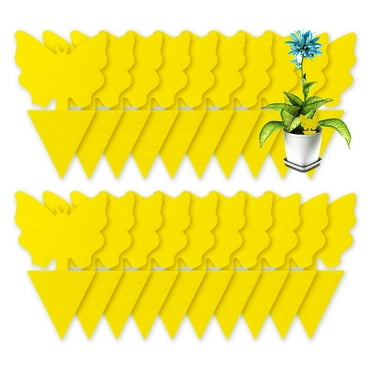 Clearance! Meiiso Sticky Insect Board Butterfly Flower Type 20Pc Pest Control Gardening Tools 20Pcs Yellow Sticky Trap Flying Sticky Gnat Catcher for Aphids Fruit Fly Indoor and Outdoor