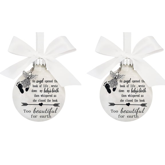 Clearance Memorial Hanging Ornament Ball Shape Commemorative Decor Remembrance Keepsake Gift Home Tree Wall Display Sympathy Angel Wing Heart Tribute Loved One Craft