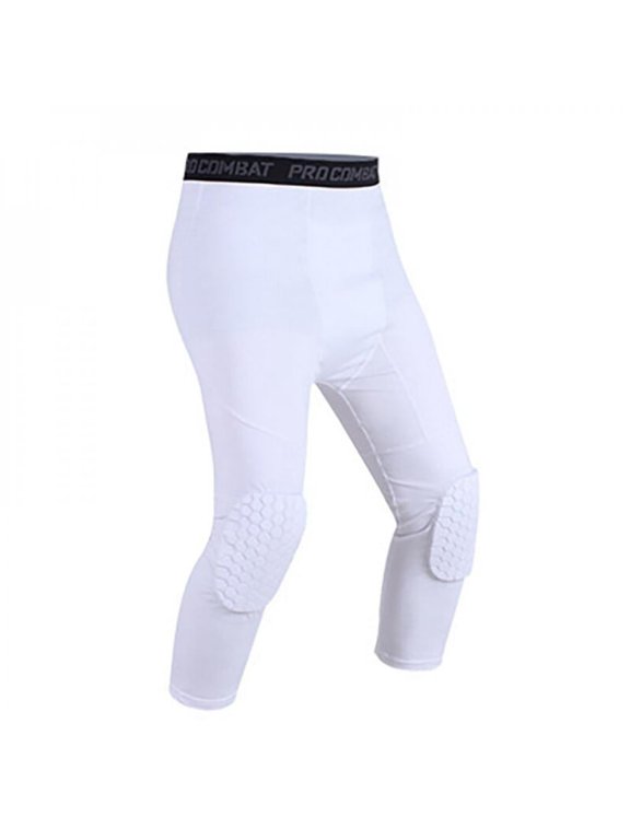 Clearance! Men Fitness Anti-Collision Pants Skin-friendly Basketball Knee Protective Cropped Sports Pants