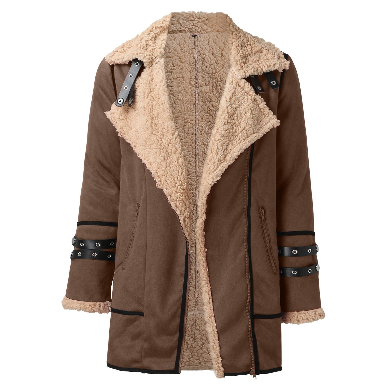 Clearance! Men Plus Size Winter Coat Lapel Collar Long Sleeve Padded