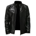 Clearance! Men'S Faux Leather Jacket Waterproof Biker Jacket Casual
