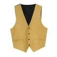 thumbnail image 1 of Clearance Men'S Jacket,Clearance Sales Men's Outerwear Vests Mens Gentlemens Ball Plays Suede Retro V Neck Solid Color Pocket Button Leather Vest Jacket Vest, 1 of 8