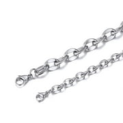 Clearance Men Women Chain Rolo Necklace,6mm/9mm Wide Stainless Steel/Black Metal/14K Gold Plated Cable Link Necklace Birthday Christmas Jewelry Gift, 18"-30"