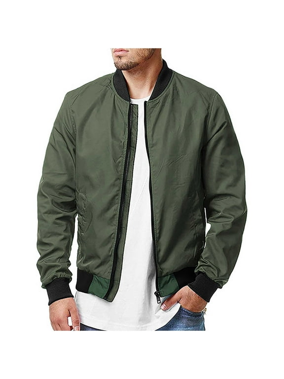 Clearance Men's Bomber Jackets Lightweight Running Windbreaker Outdoor Fashion Coat Casual Fall Winter Military Jacket