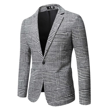 Men's Casual Slim Fit Blazer With Lining - One Button Lightweight Suit Jacket For Business, Weddings, Events (S-5XL)