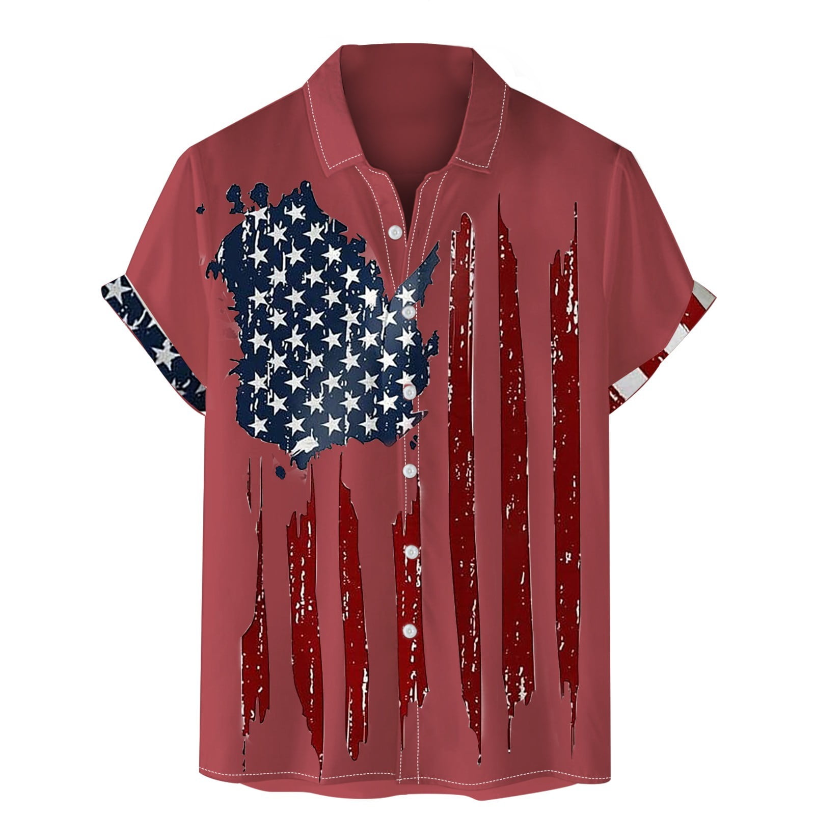 Clearance! Men's Casual Fashion Loose Trend 3D Printed Stand Collar