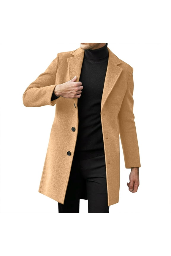 2025 Men's Casual Jackets,Men Slim Winter Coat Lapel Collar Long Sleeve Padded Leather Jacket Vintage Thicken Coat Sheepskin Jacket