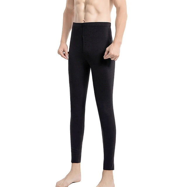 Clearance Men's Lightweight Thermal Underwear Bottom Fleece Lined Long
