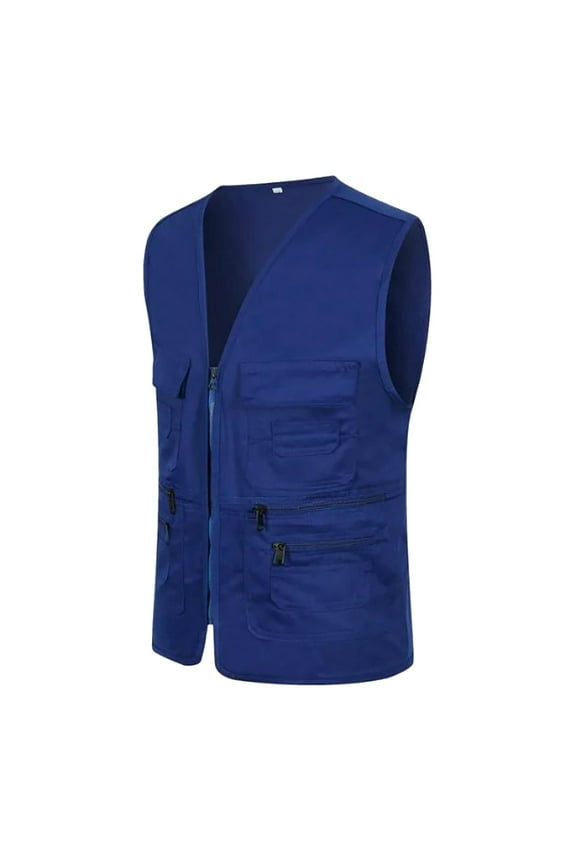 2025 Men's Outerwear Vests,Men's Casual Outdoor Work Fishing Travel Photo Cargo Vest Jacket Multi Pockets